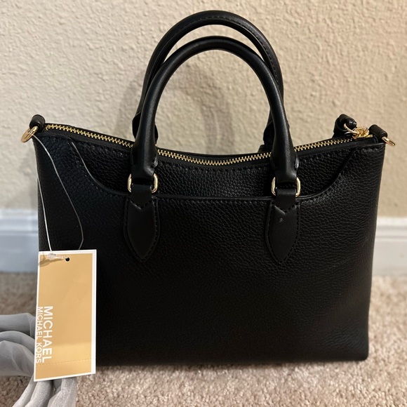 Michael Kors Austen Small Pebbled Leather Satchel Shoulder Black New - Picture 5 of 11